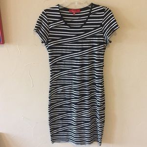 Black and white striped dress